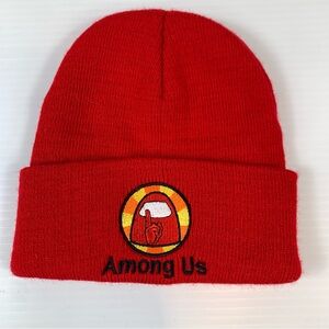 Among Us Knit Beanie Kids Red Hat Children's Winter Toque